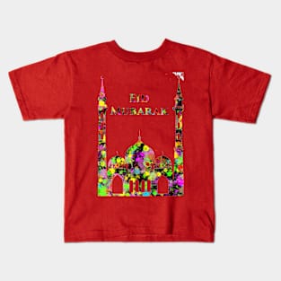 Eid Mubarak Mosque w13t Kids T-Shirt